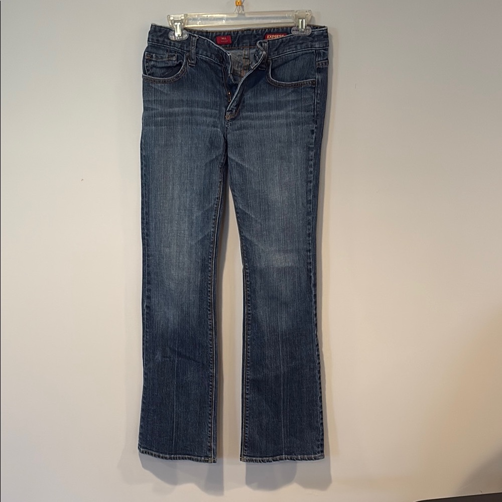 Express Blue Boot Cut Jeans Medium Wash